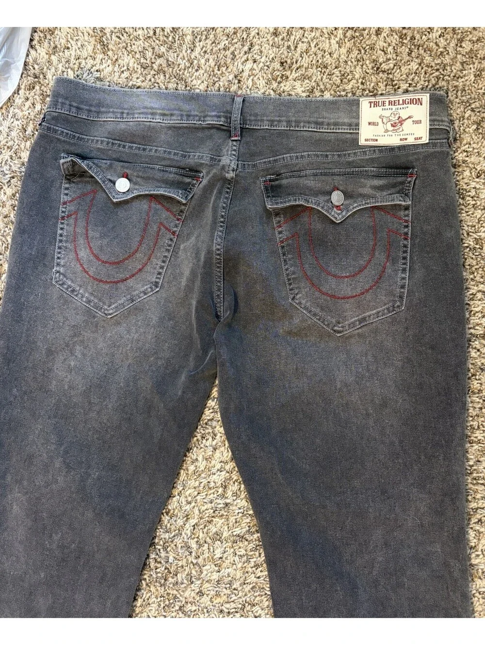 True Religion Ricky Big T Flap Relaxed Straight Fit Jeans Men’s Size 42x30 NWT